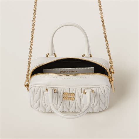 White Arcadie Matelassé Nappa Leather Bag 